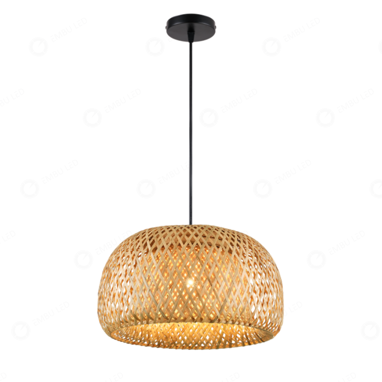 1-PENDENTE BAMBOO DOME E27 30X18CM