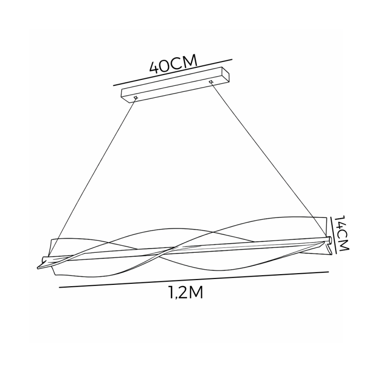 1-PENDENTE ACRILUX ETERNA ROSE GOLD 54W 3K/4K/6,5K