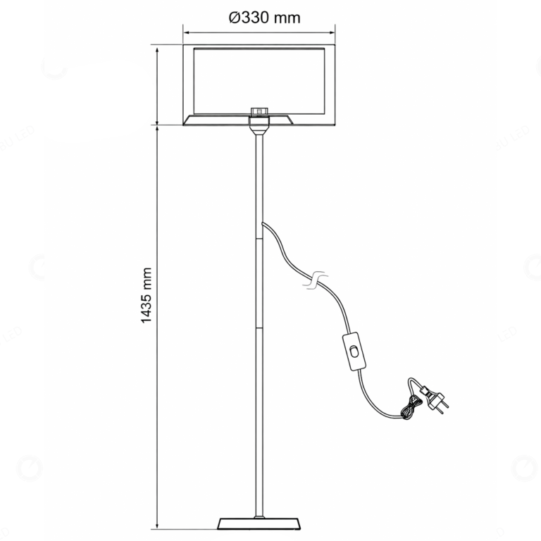 1-LUMINÁRIA DE CHÃO TEXTURA SIMPES ( PARA LAMPADA E27 )