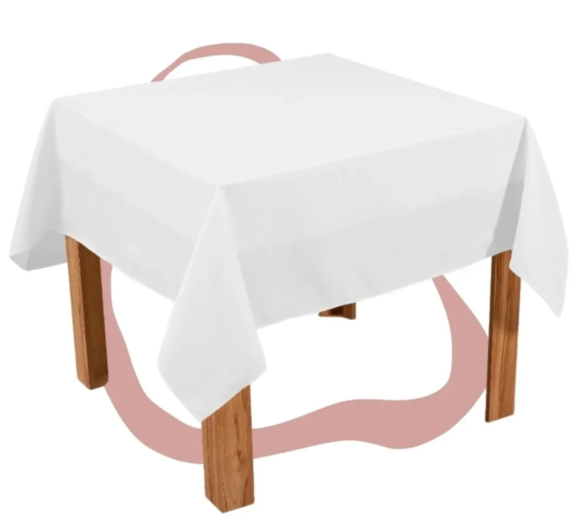 TOALHA DE MESA BRANCA 1,5X1,5 MT