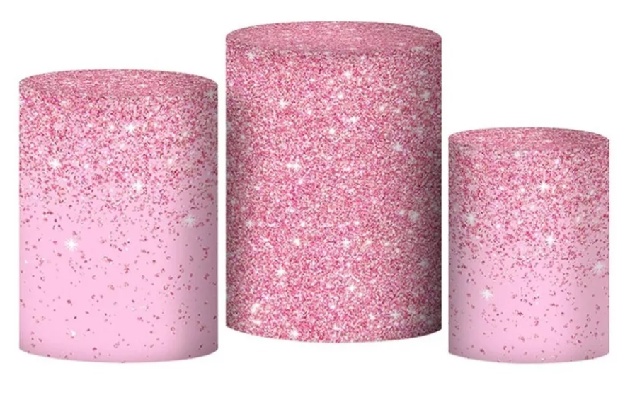 CAPA TRIO DE VILINDRO ROSA COM GLITER
