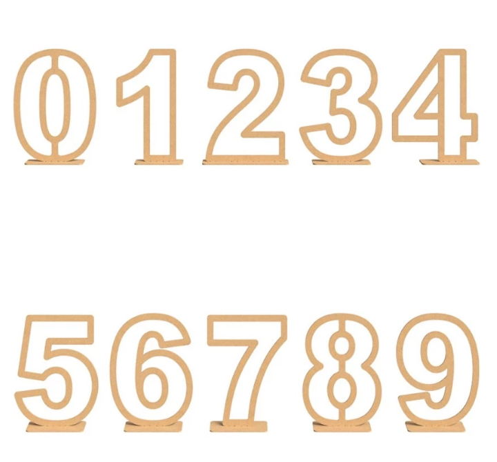 NUMERO MDF 60 CM BRANCO ALUGUEL