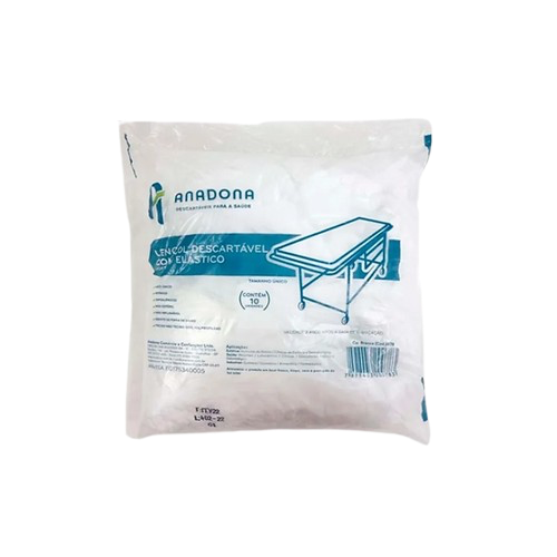 Lençol Branco com Elástico 2m X 90cm (Pct. 10un) - Anadona