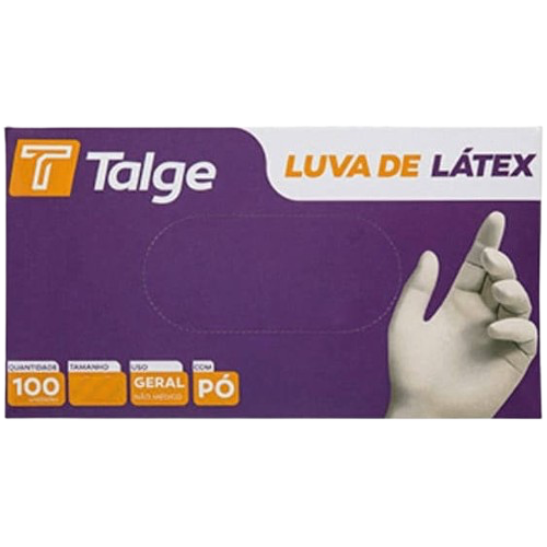Luva de Proced. Latex com Pó Branca Tam. P (Cx. 100un) - Talge