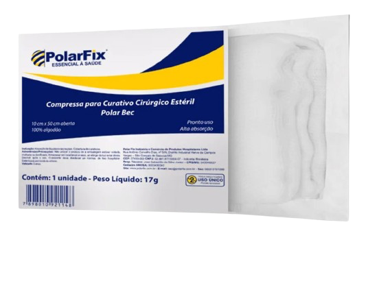 Compressa de Gaze Algodonada Estéril 15cm X 60cm (un) - Polarfix