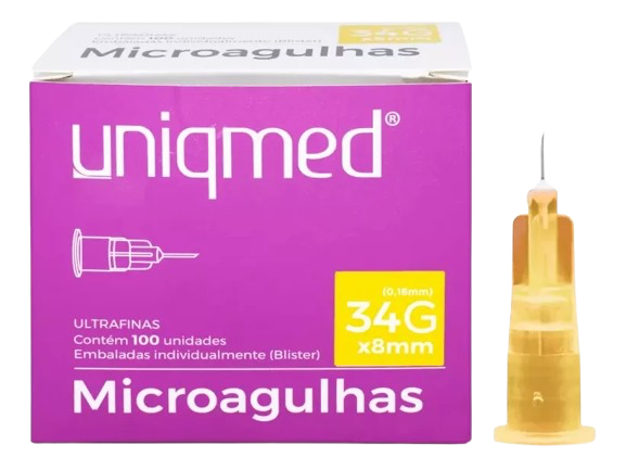 Microagulha 34G X 8mm Amarela (un) - Uniqmed