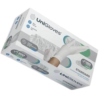 Luva de Proced. Latex com Pó Standart Branca Tam. G (Cx. 100un) - Unigloves