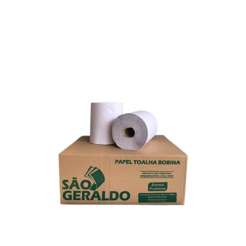 Papel Toalha em Bobina Branco Preimum 200m X 20cm (Cx. 6 Rolos) - São Geraldo