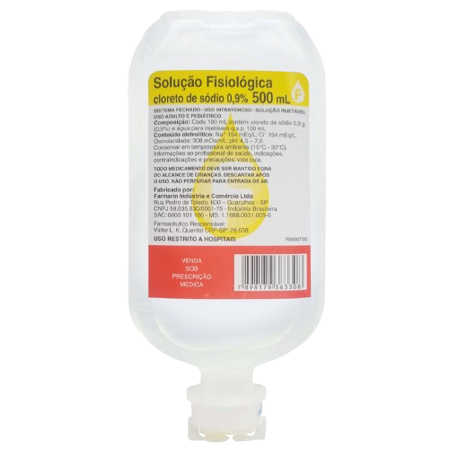 Cloreto de Sódio 0,9% Frasco 500 ML