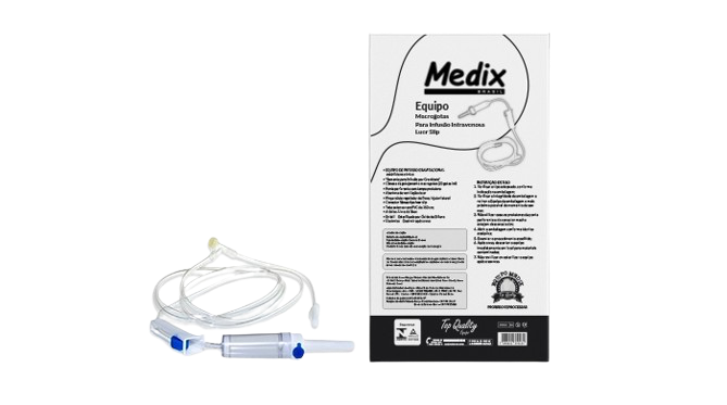 Equipo Macrogotas com injetor lateral, bico Luer Slip - Medix