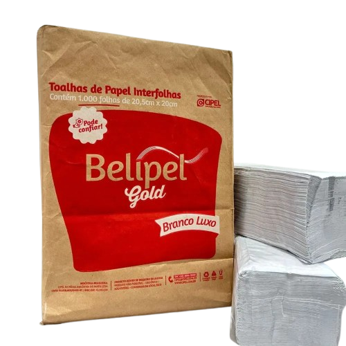 Papel Interfolha Gold Branco Luxo c/ 1000- Belipel