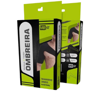 Ombreira Ortopédica Neoprene, Suporte Ombro Ajustável Estabilizador, Cor Preta - MB Fit