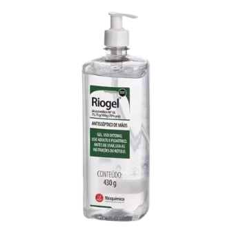 Alcool 70% Gel Anti-Septico 430G Tampa Pump Riogel Rioquimica