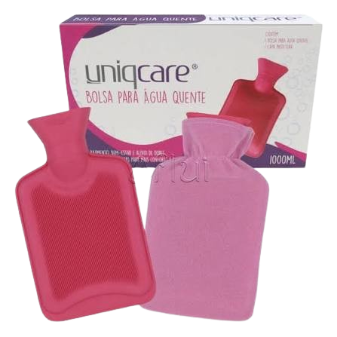 Bolsa Para Agua Quente Uniqcare Rosa 1000 ml Com Capa