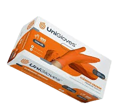 Luva de Proced. c/ Pó Clássico Tam. PP Premiun Quality Laranja (Cx. 100un) - Unigloves