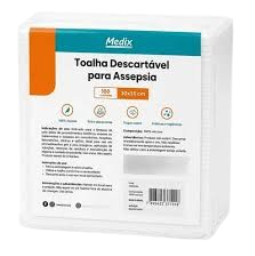 Toalha Descartavel P/ Assepsia 50G 30CMX35CM C/100 UN - MEDIX