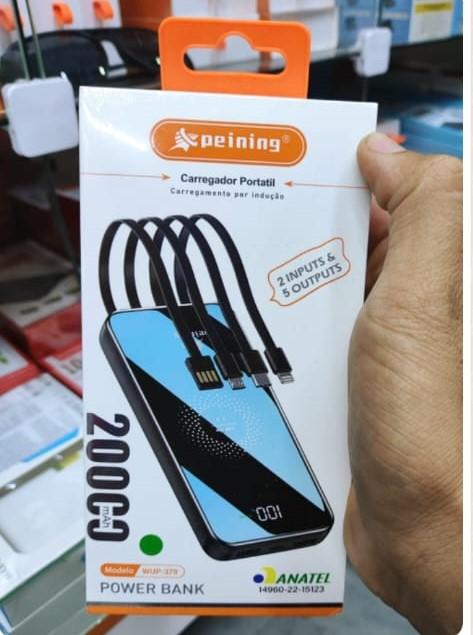 CARREGADOR PEINING 20000 mAh INDUÇÃO powerbanking
