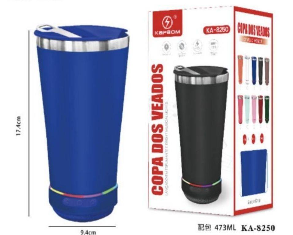 Caneca Copo De Cerveja Térmico Com Caixinha De Som musica Bluetooth 420ML KAPBOM
