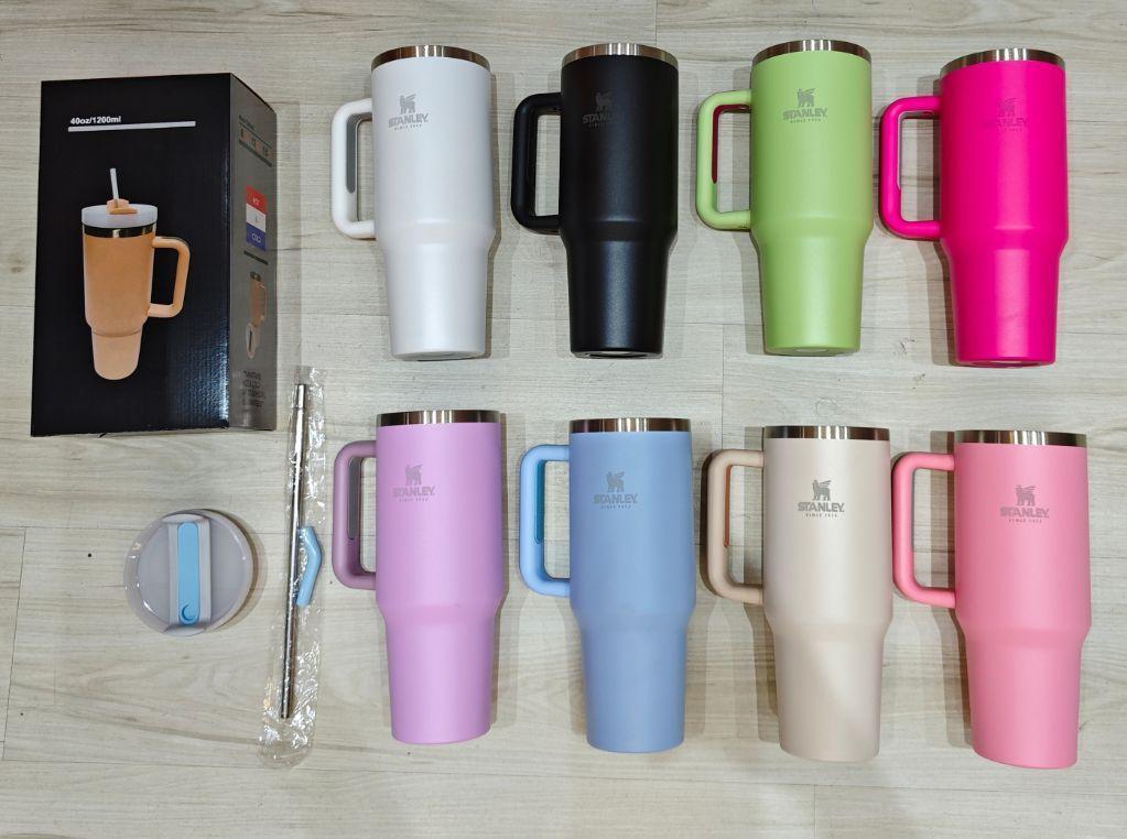 Copo Caneca GARRAFA STANLEY GRANDE COM ALÇA DO NEYMAR OU VIRGÍNIA 1.200ml Canudo De Metal