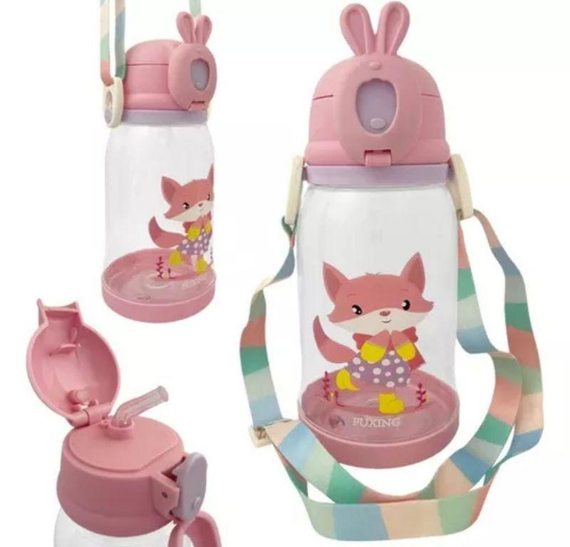 Garrafa De Água 600ml Infantil Com Canudo