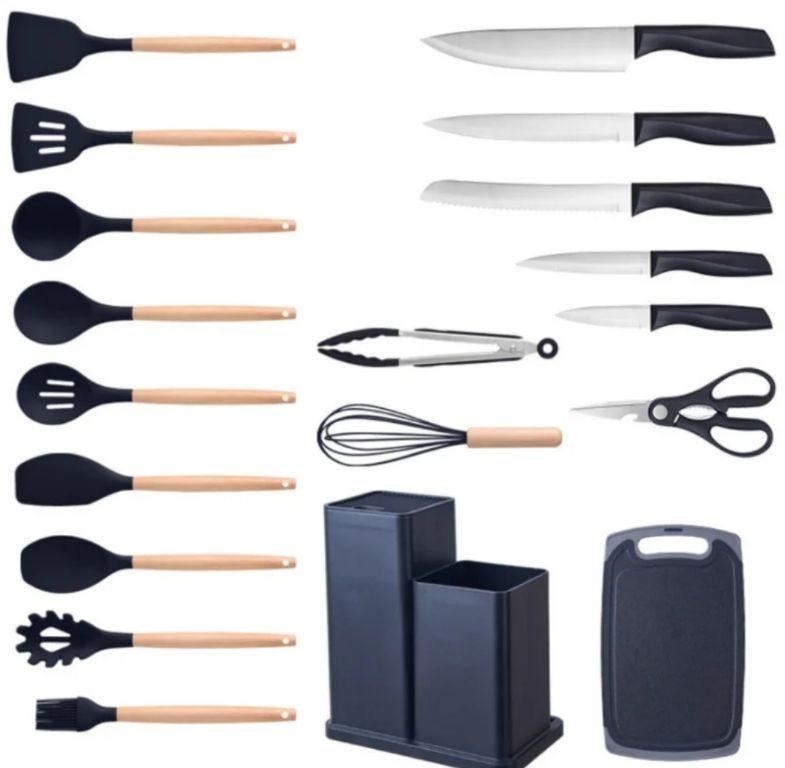 Kit de 19 Peças de Utensílios de Cozinha Profissionais de Silicone MINIMEN