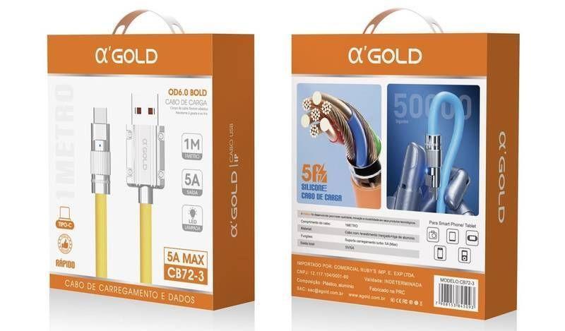 CABO 1M BLINDADO IPHONE IOS RÁPIDO 5A MAX A’GOLD  CB72-2 IPHONE