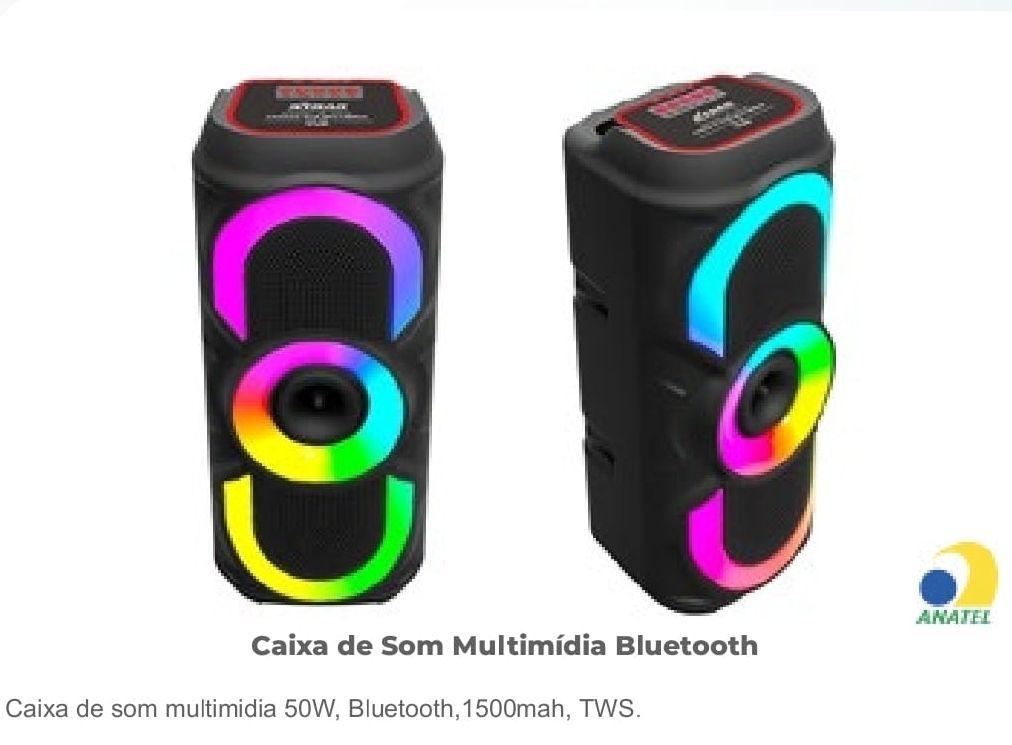 Caixa De Som Portátil Bluetooth Em Led Rgb 50W Altomex AL-3937