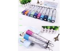 Guarda chuva solar dupla face dobrável com bolsinha