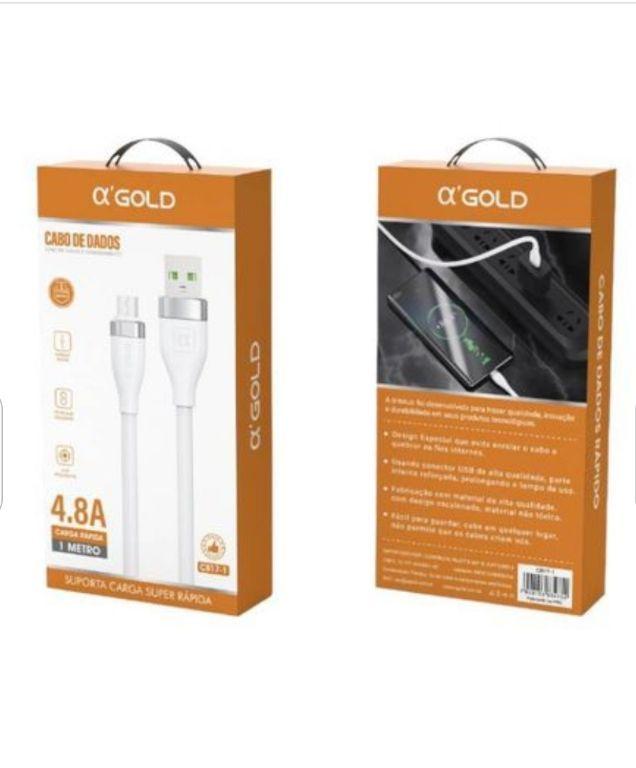 Cabo De Celular Premium MICRO V8 Rápido 4.8A A‘Gold