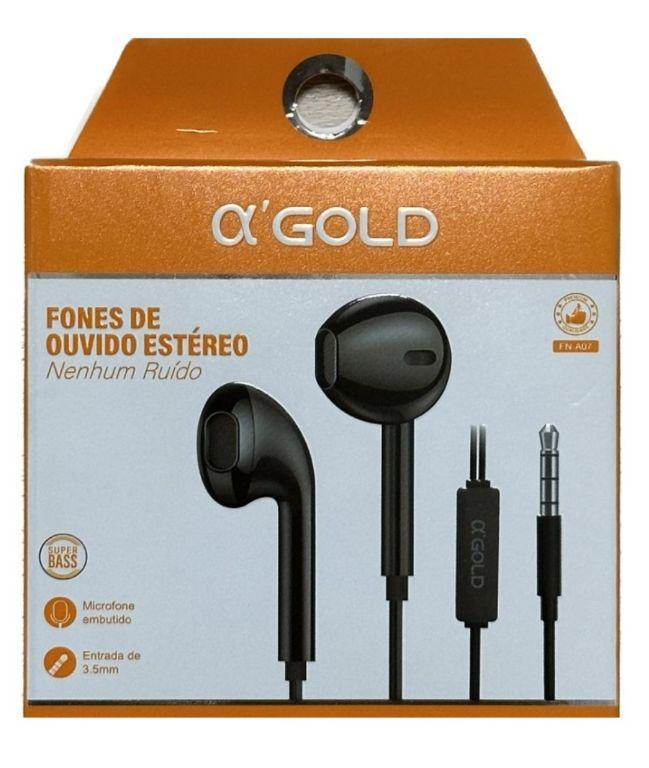 Fone De Ouvido P2 Super Bass Sem Ruido A'gold FN-A07