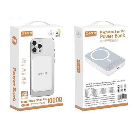 Bateria Carregador Portátil indução PowerBank Externa 10.000MhA Original Sem Fio IPhone IOS A’Gold