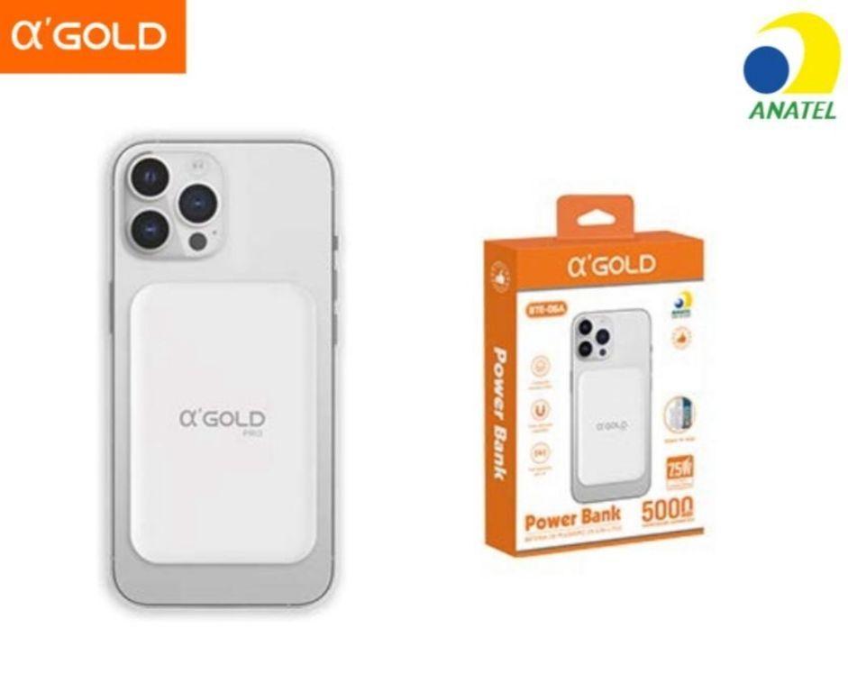 Bateria Carregador Portatil Iphone Ios Powerbank Magnético 5.000mah 7.5w A'gold BTE-06A