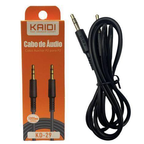 Cabo Auxiliar de Som P2 x P2 macho Estéreo 1,5M Metros Anti Nó Com Pontas Douradas Premium A'gold