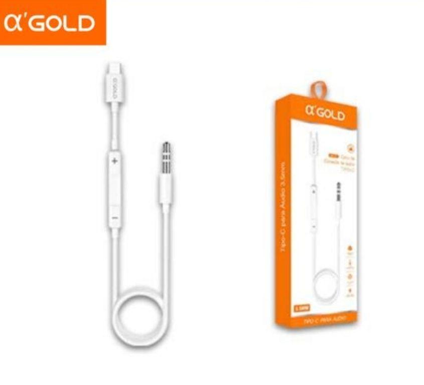 Cabo Auxiliar Tipo C Para P2 Áudio 3.5mm Conecta Direto Agold CBA-05
