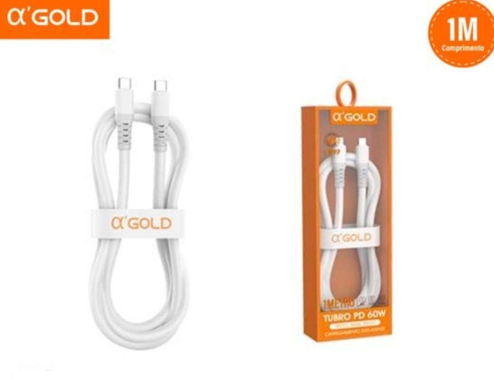 CABO DE CELULAR GROSSO 60W TIPO-C PARA TIPO-C 5.A REFORÇADO PREMIUM- A’GOLD CB97