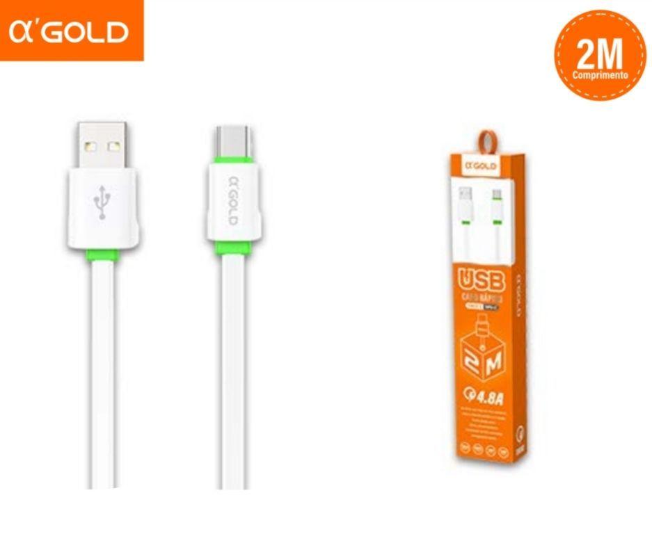 Cabo Tipo C 2 metros A'gold Carga Super Rápida 4.8A CB32-3