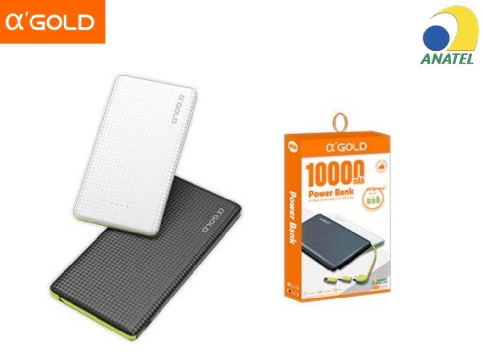 Carregador Portátil 10000Mah Tipo C V8 IOS A'gold PN-951A Powerbanking