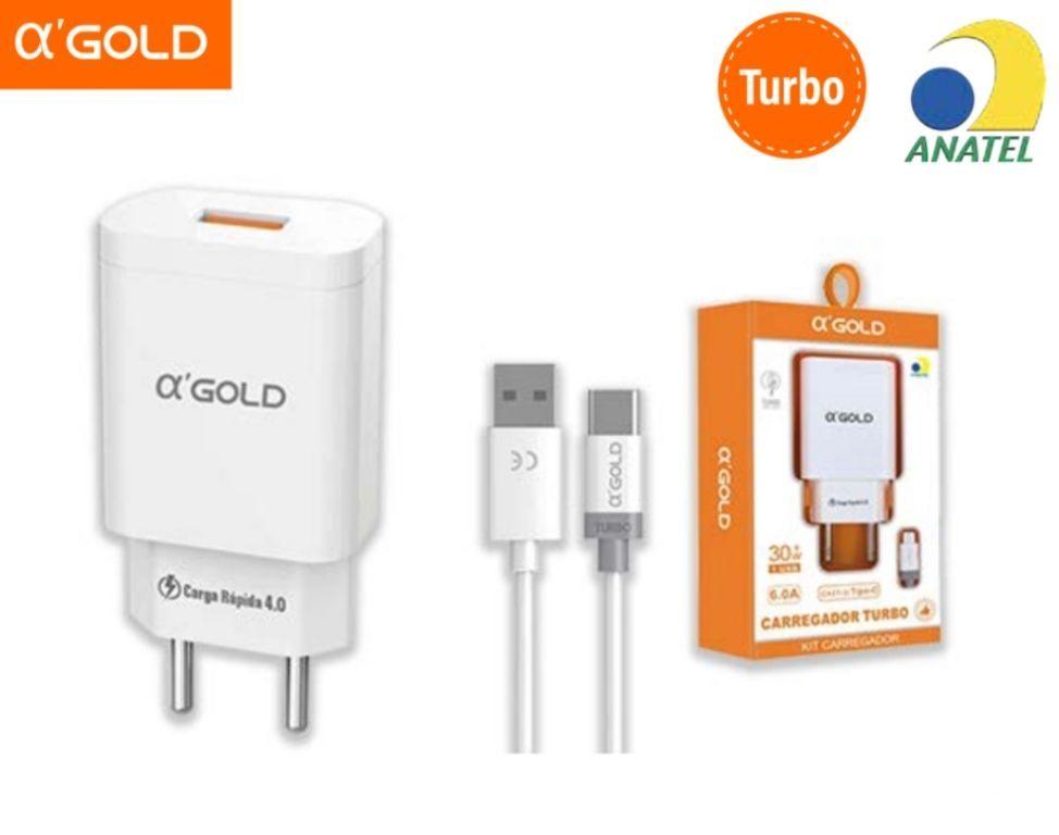 Carregador Turbo Tipo C 6.0A 30W - A’Gold CA27-3 Ca15-3