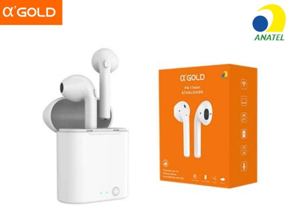 Fone Ouvido Bluetooth 4.2 Par Tws Sem Fio Case Base Lacrado ANATEL A’Gold FN-i7mini