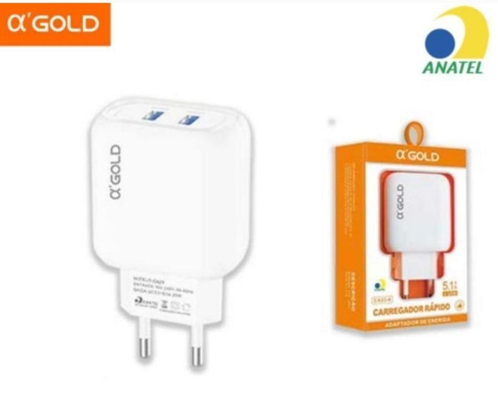 Fonte de Celular Turbo 2 USB 5.1A A'gold CA23-A
