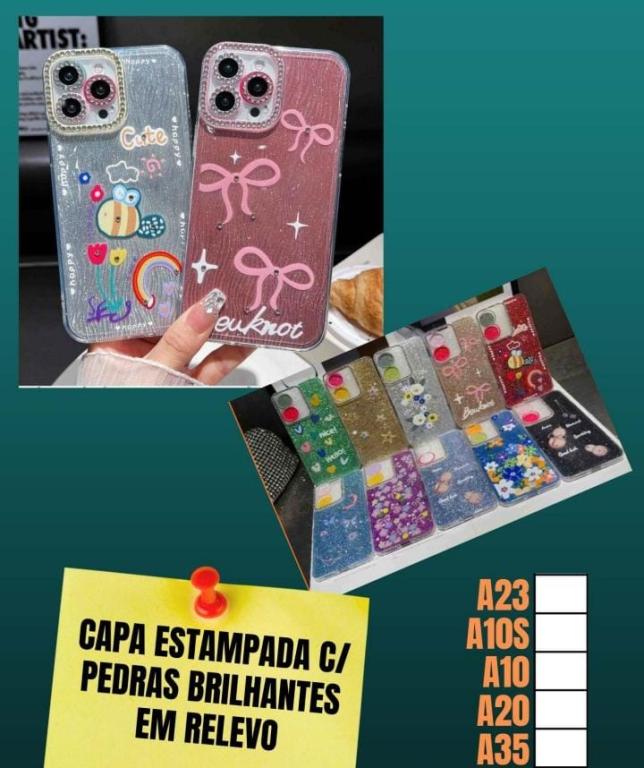 Capa estampada c/ Pedras Brilhantes em relevo