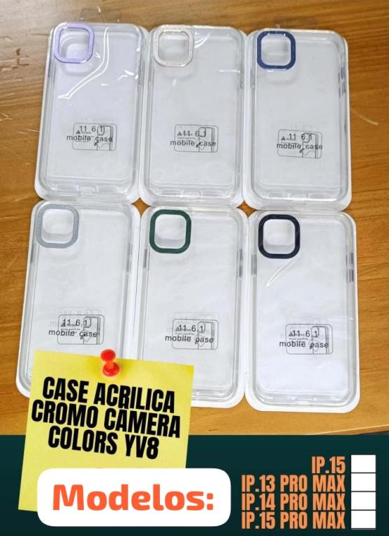 Case Acrilica cromo camera colors yv8