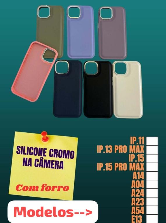 Capa Silicone Cromo na camera