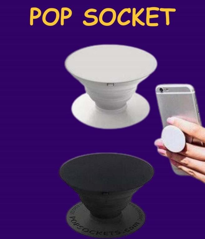 Pop Socket para Celular preto e branco