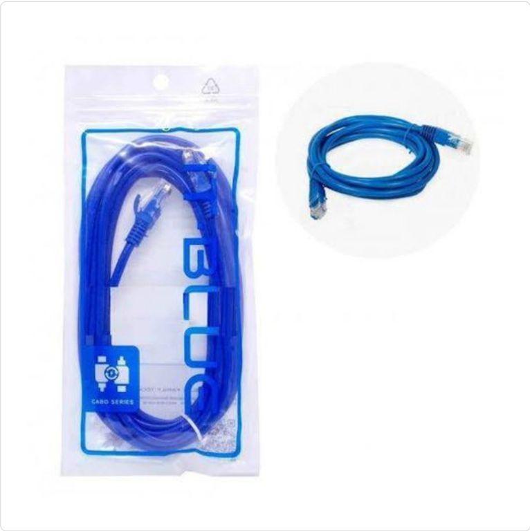 Cabo de Rede Ethernet LAN RJ45 Azul 3 Metros LE-301 - It-Blue