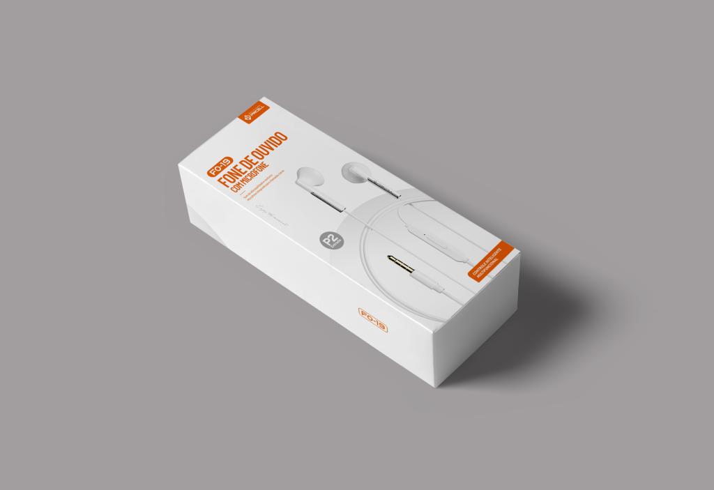 Fone de ouvido FO-19 Controle de volume sem borracha conector p2