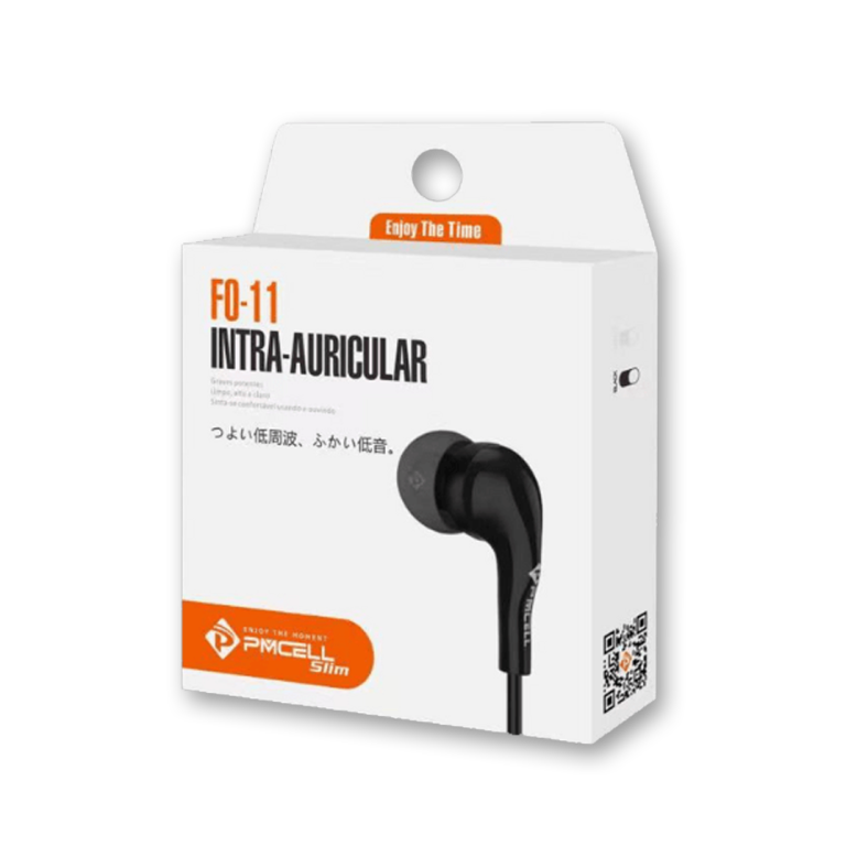 Fone de ouvido botão play/pause intra auricular p2