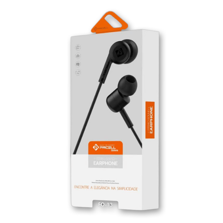 Fone de ouvido fo-13 botão play/pause intra auricular p2