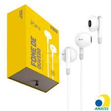 Fone de ouvido f-24 botão play/pause sem borracha