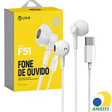 Fone de ouvido f-51 tipo c sem borracha
